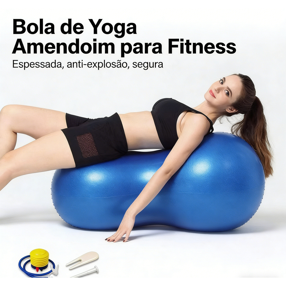 Bola Pilates Feijão 90x40 cm Resistente C/ Bomba Pilate