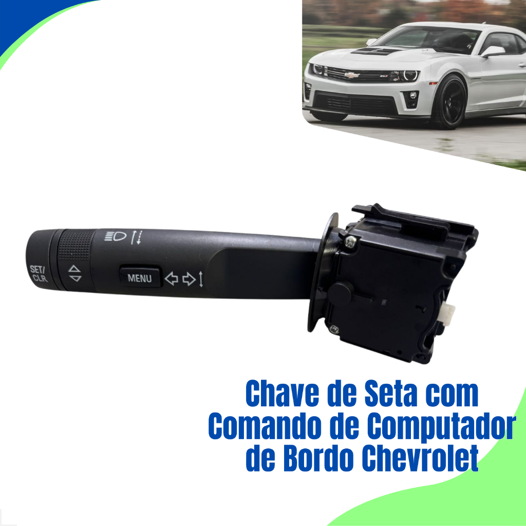 Chave de Seta com Computador de Bordo Chevrolet Camaro Sonic S10 Tracker 20962250 96990567 YHL