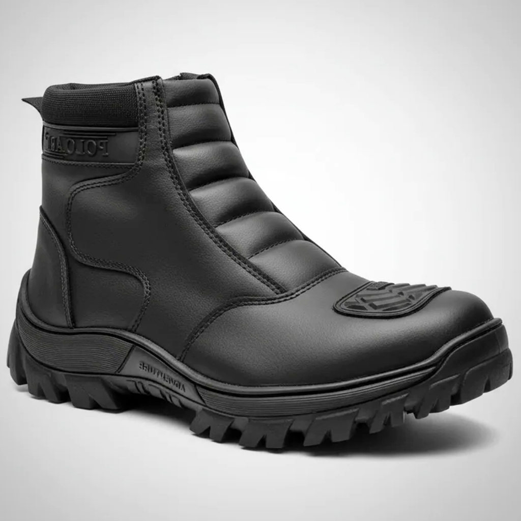 Bota Motociclista Impermeável Zíper Lateral Coturno Motoqueiro Conforto Premium Protetor de Marcha e Bico Reforçado em Oferta na Shopee
