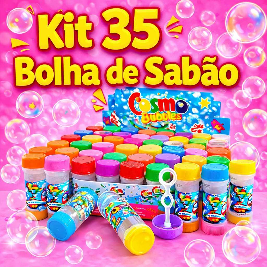 35 Bolha de Sabão  P/ Kit Festa Lembrancinha Bolinha de Sabão em Oferta na Shopee
