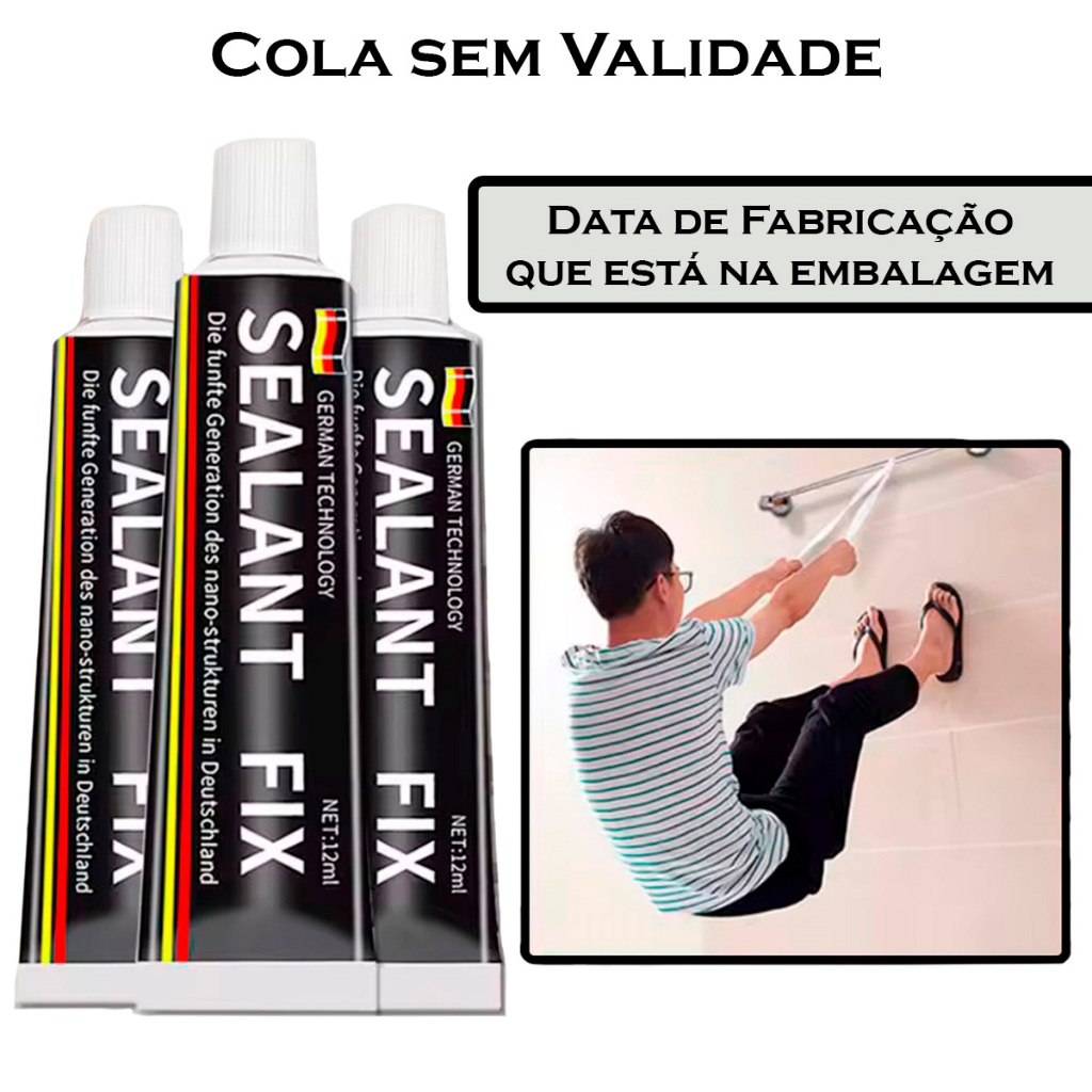Kit Super Cola Extra Forte Adesivo Sem Prego Furar Parede Fixa Tudo PVC Metal Gesso Madeira Granito MDF Mármore Vidro em Oferta na Shopee