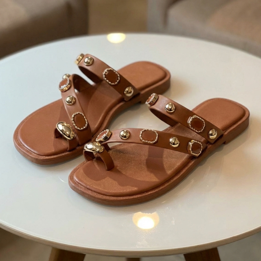 Sandalia Feminina Caramelo Casual Leve Confortavel Lançamento