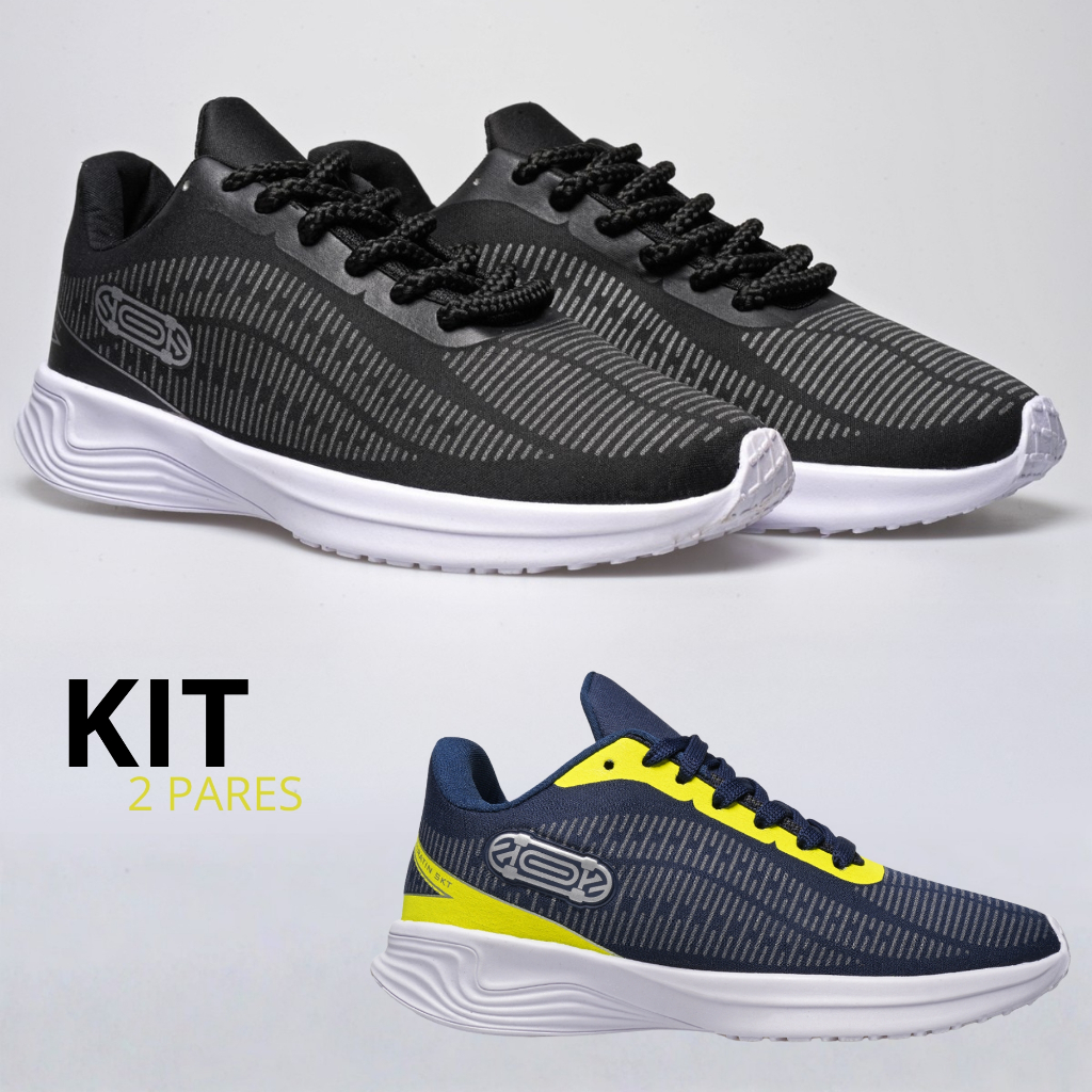 Kit Tênis Masculino Feminino Academia Leve Confortável