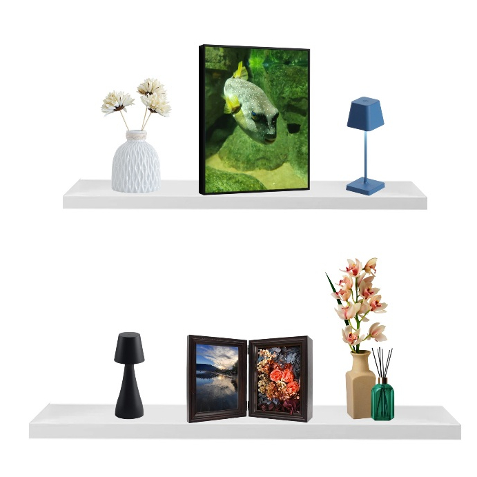 Prateleiras Retas Kit 2  60X15 cm   P/ Decoração , Parede , Cozinha, Sala e Quarto em Oferta na Shopee