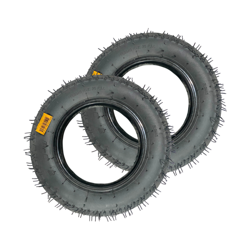 Kit 2 Pneus 3.50-8 Carrinho de Mão e Plataforma 2L 150kg
