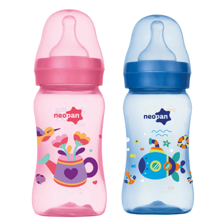 MAMADEIRA BOCA LARGA 250ML BICO BIG CONVENCIONAL DECORADA NEOPAN