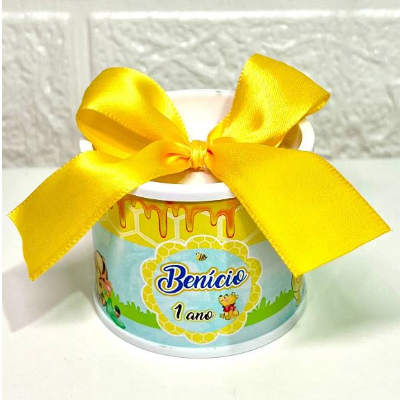 Tubo lata personalizada tema Ursinho Pooh lata festa infantil Tubo lata aniversario chá revelação lata cha bebê