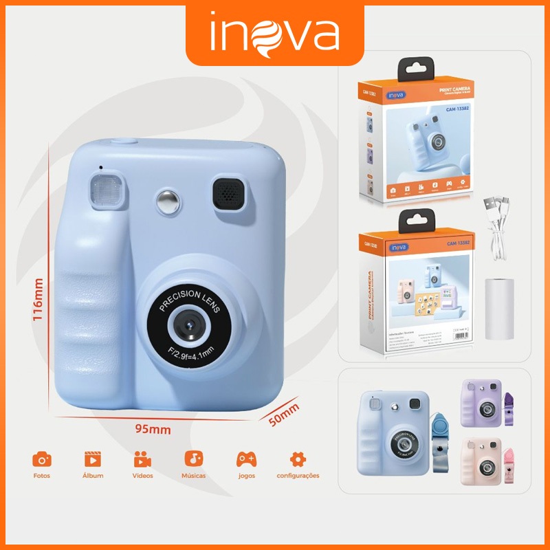 INOVA Câmera Digital Para Fotografia Com Impressão Instantânea