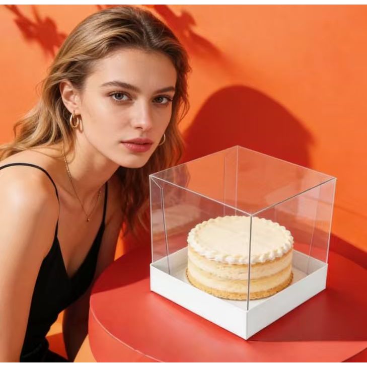 KIT 10~40 caixas para bolo 15x15x15 com tampa de acetato branco em Oferta na Shopee