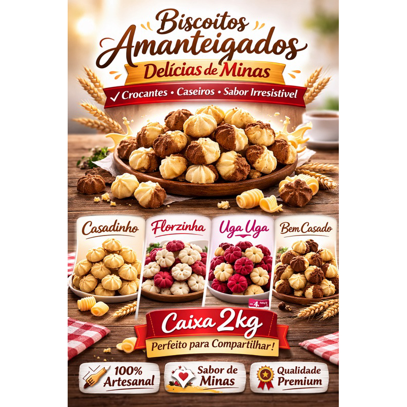 Bolacha Biscoito Amant. Recheado CX 2kg Delícias de Minas