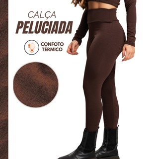 Calça Legging Lisa Peluciada Flanelada Outono Inverno Moda Feminina em Oferta na Shopee