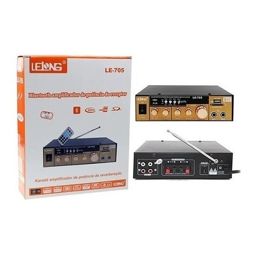 Mini Amplificador Lelong LE-705 Bluetooth 120W Entrada Microfone