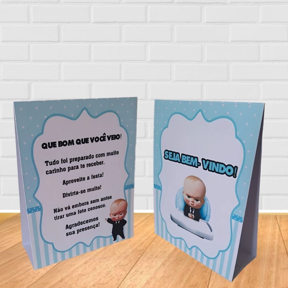 Plaquinha de agradecimento- Centro de mesa - O Poderoso Chefinho- Lembrancinha personalizada- Papelaria