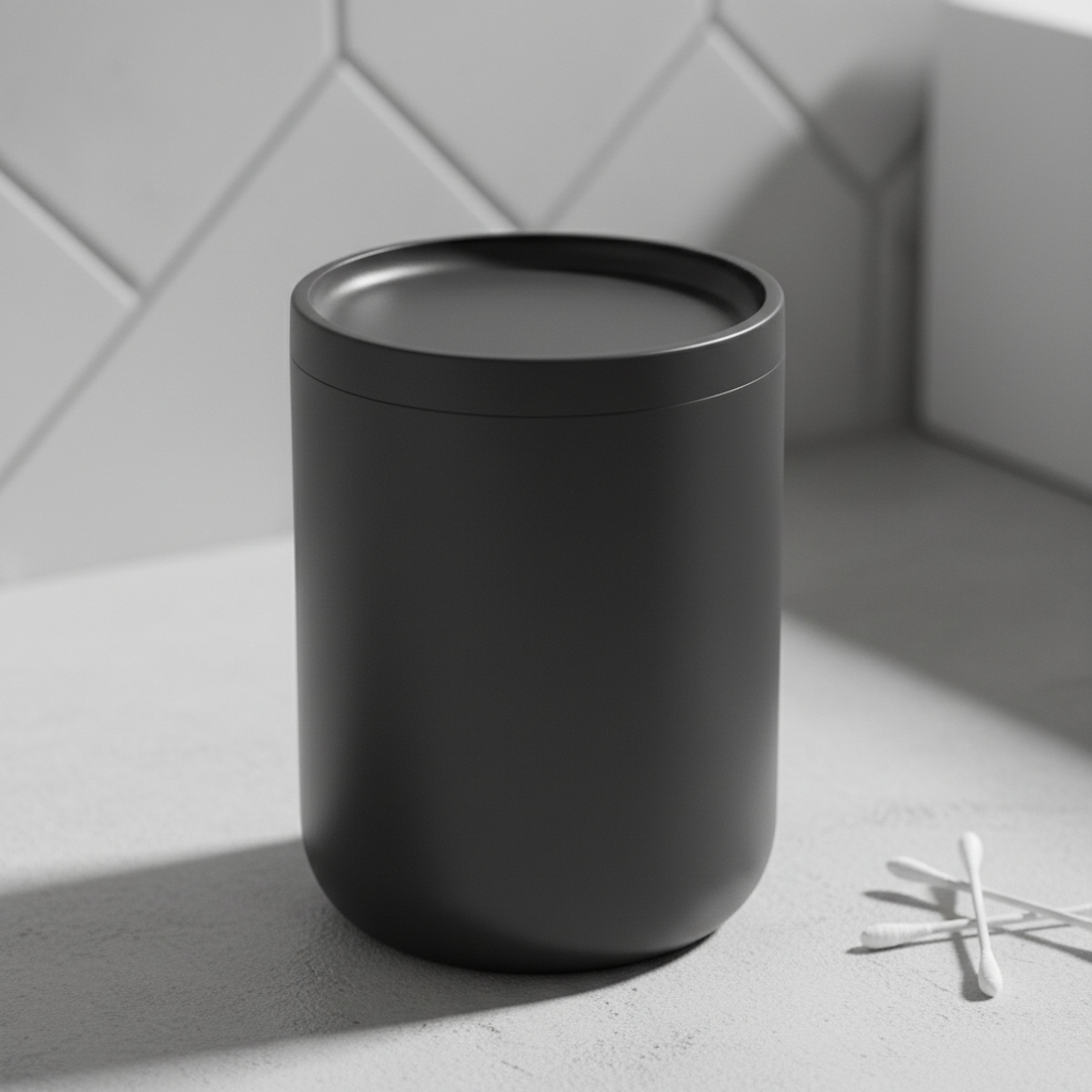 Porta Algodão Cotonete C/ Tampa Banheiro Lavabo Maquiagem Skincare Higiene Bold - Ou