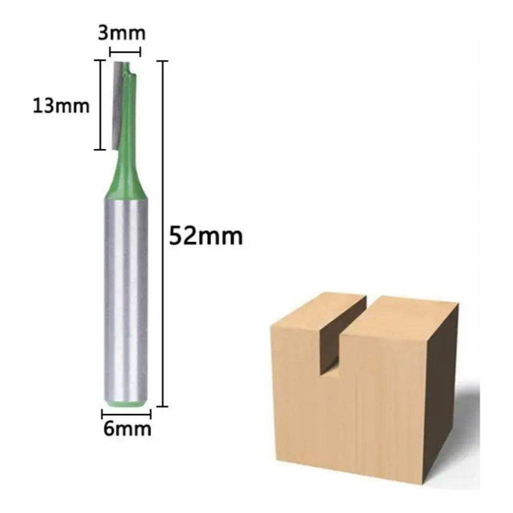 Fresa Reta De Desbaste Para Tupia Corte 3mm X 13mm Haste 6mm