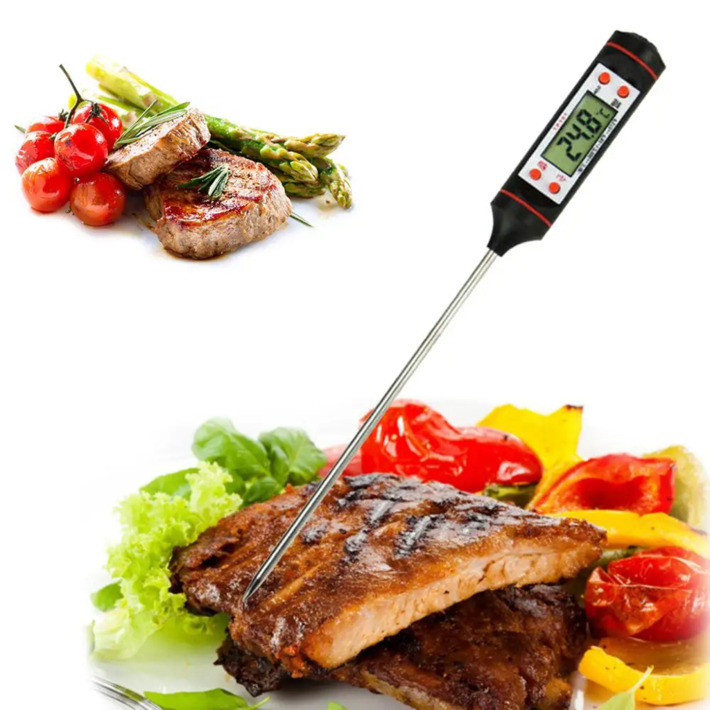2 Termômetros Culinário Digital Espeto, Alimento, Cozinha, Carne, Churrasco, Líquidos, AVIBES