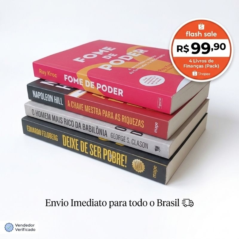 COLEÇÃO SAIA DA POBREZA. QUATRO LIVROS DE EDUCAÇÃO FINANCEIRA EMPREENDEDORISMO E AUTO AJUDA PARA DESTRAVAR SUA VIDA