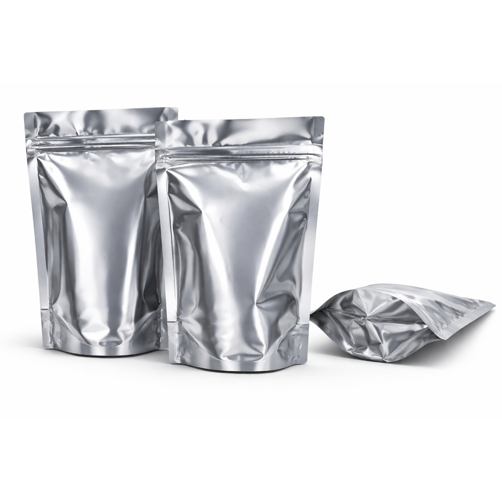 Saco stand up pouch metalizado 12x19+4 Zip Lock Hermético Kits