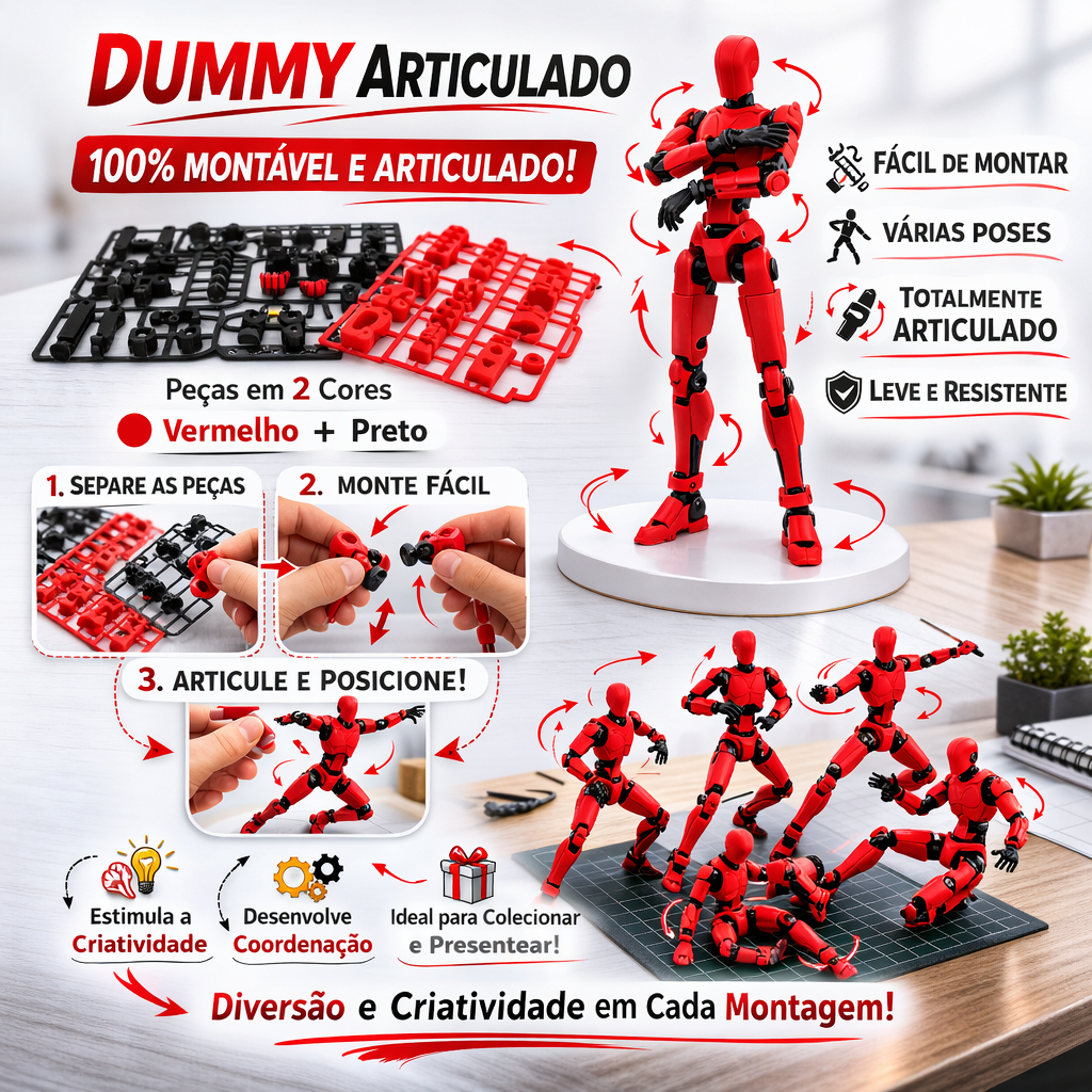 Boneco Dummy 13 Articulado  Miniatura Decorativa Colecionável Montável Peças