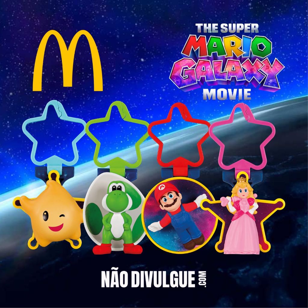 Bonecos Super Mario Galaxy McDonalds 2026 Lacrado Nintendo