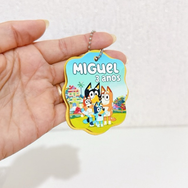 Tag Apliques Personalizados 3D para Lembrancinha | Bluey | Etiqueta Festa Infantil | Qualquer Tema