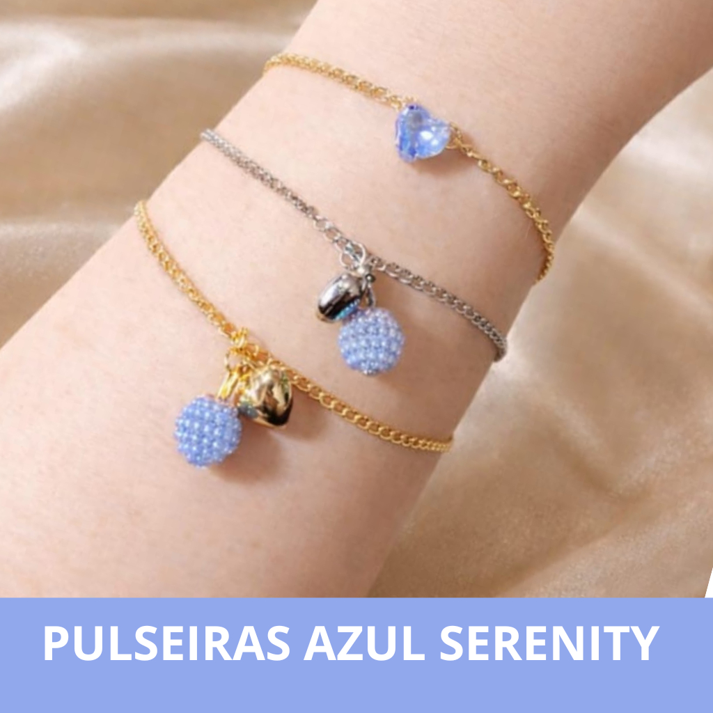 Kit com 02 Pulseiras cor serenity folheada para madrinha (PRONTA ENTREGA) em Oferta na Shopee