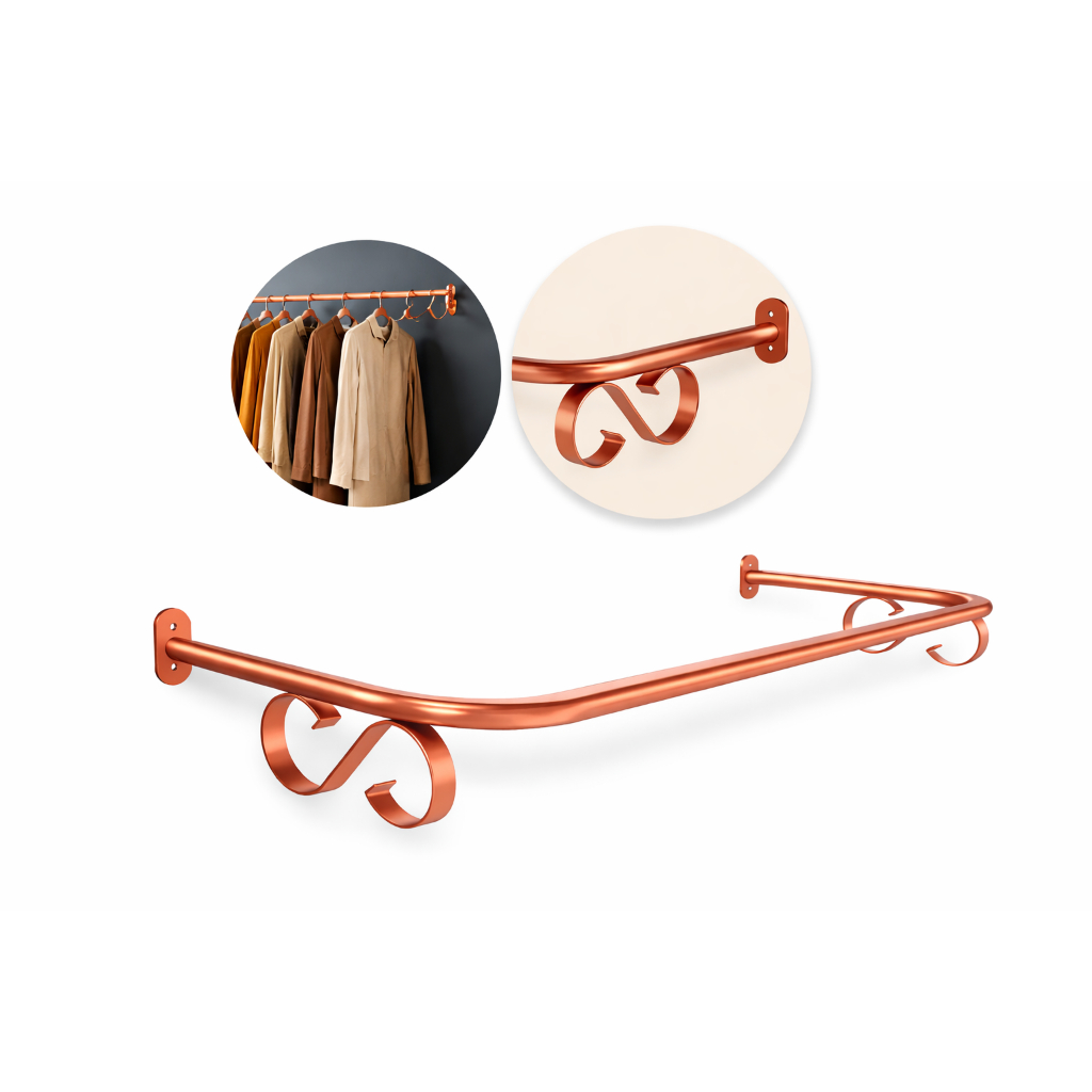 Arara de Parede Dourada  Rose Gold Cabideiro de Roupas Vintage Clássica Suporte para Roupas Loja Quarto Closet em Oferta na Shopee