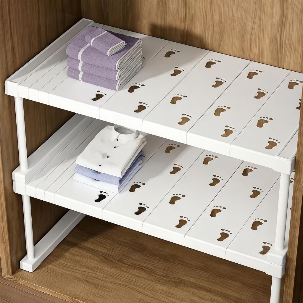 Organizador Prateleira Inteligente Retrátil portátil 27 a 65 cm Aço inoxidável Branca Extensível Altura 34cm