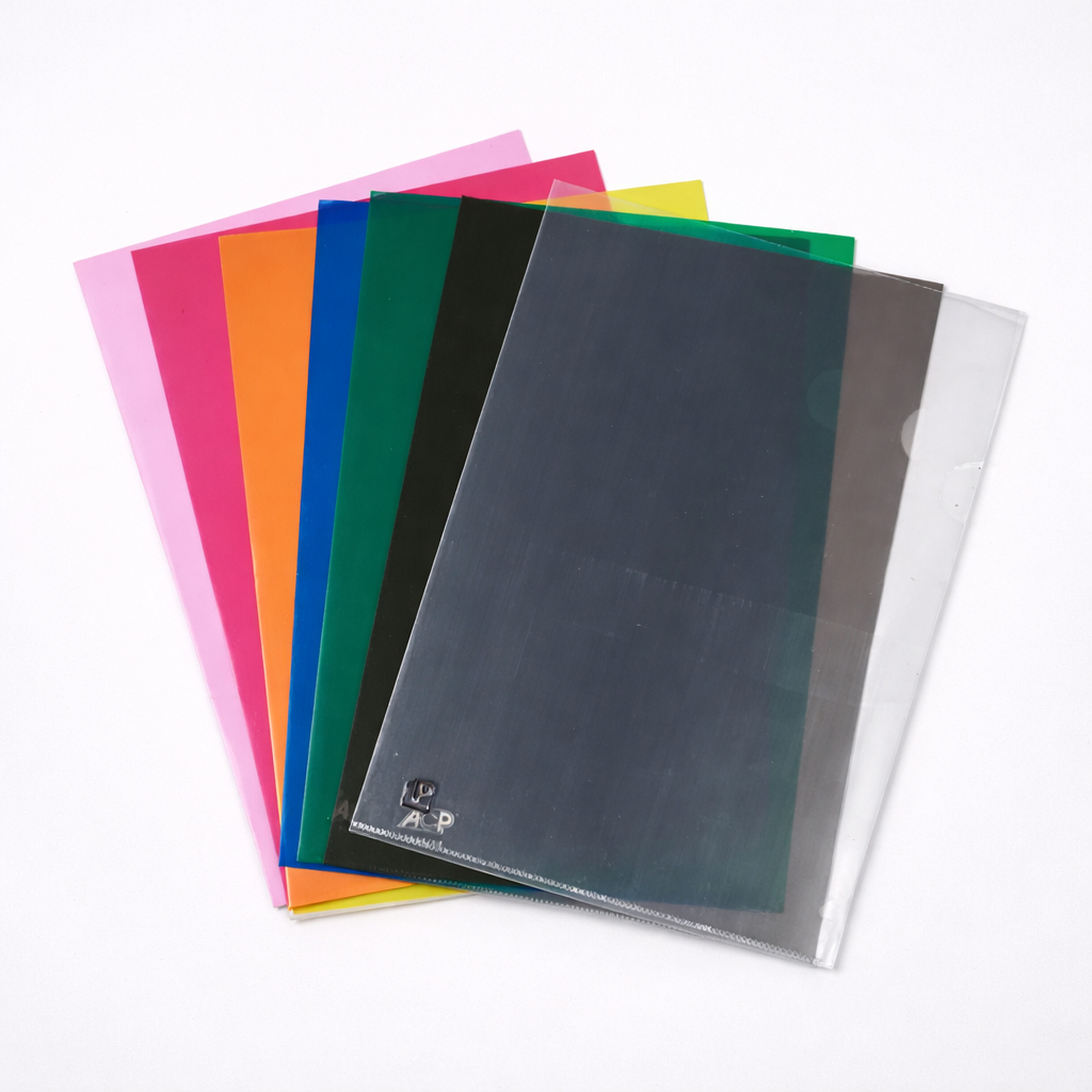 Kit 5 Pasta em  L  Tamanho A4 Transparente Fume Cores Pasteis em Oferta na Shopee