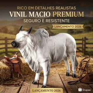 Touro Realista Brinquedo Vinil Macio Premium 25cm Fazendinha Lançamento 2026