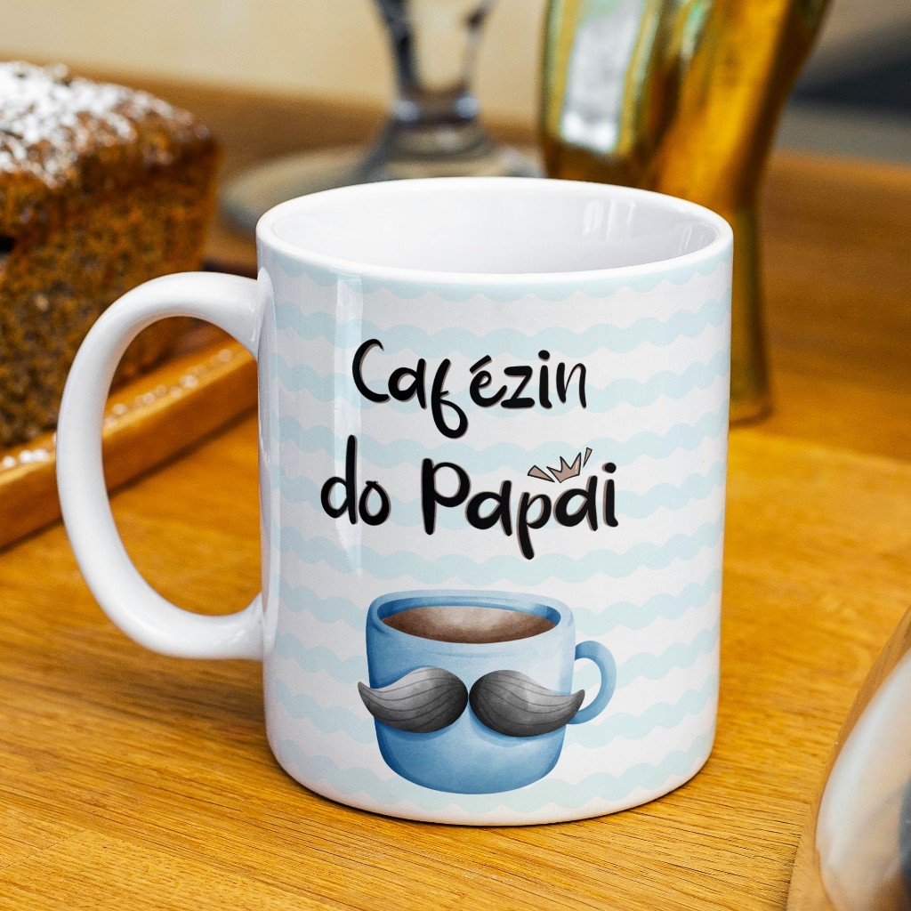 Caneca Xícara Dia dos Pais Homenagem Café Cafezin do Papai Pai Padrasto Presente Personalizada OFERTA RELÂMPAGO!