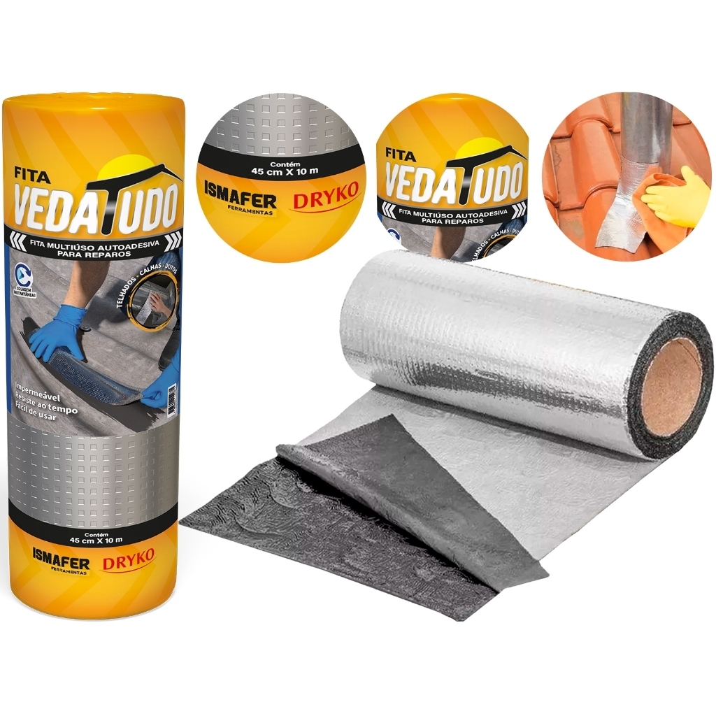 Fita Asfáltica Autoadesiva Aluminizado Vedatudo Imperblock FVD90-TBT The Black Tools
