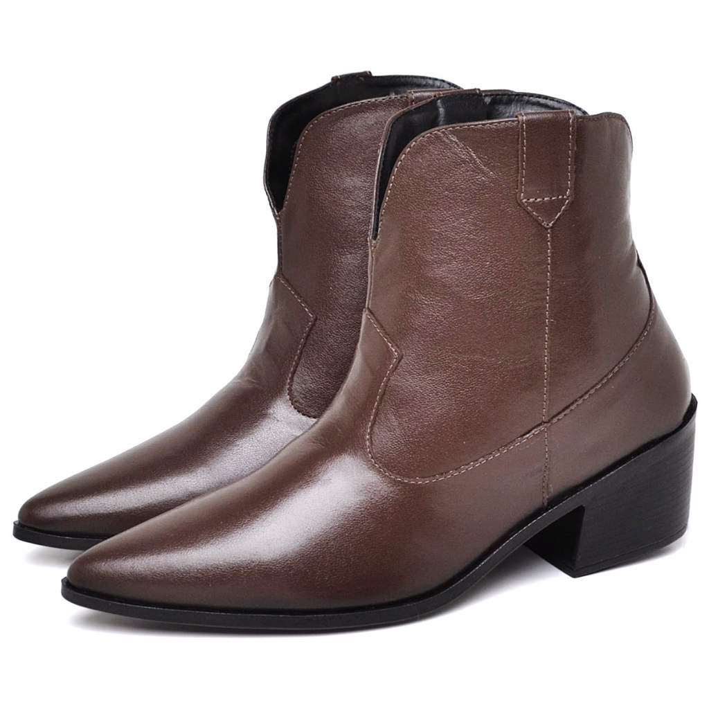 Bota Western Feminina Marrom Couro Legítimo Country DUBUY Sara 1718FG