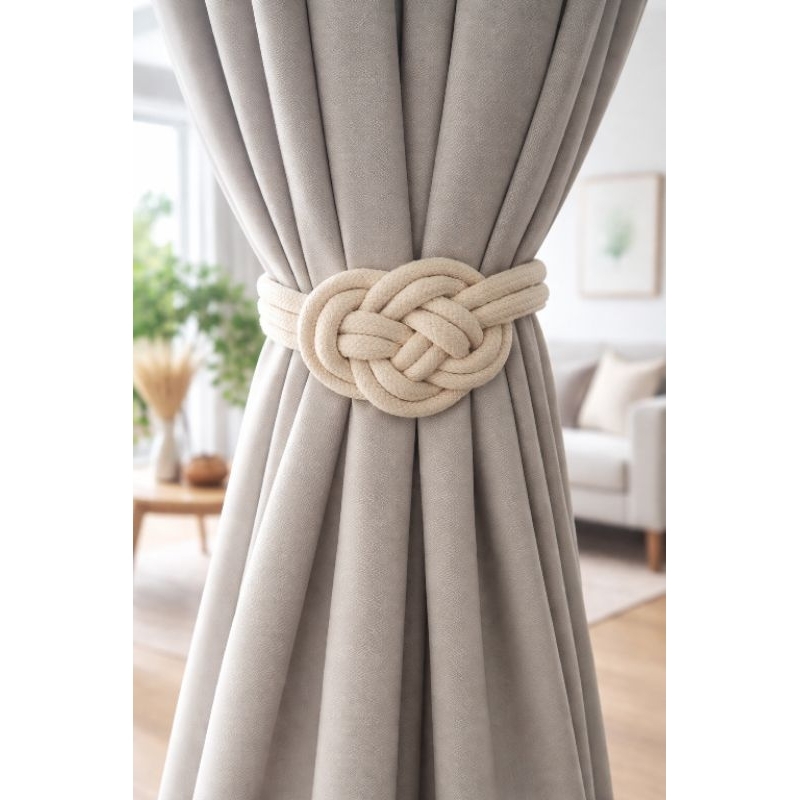 Prendedor de Cortina Abraçadeira de Macramé Infinito