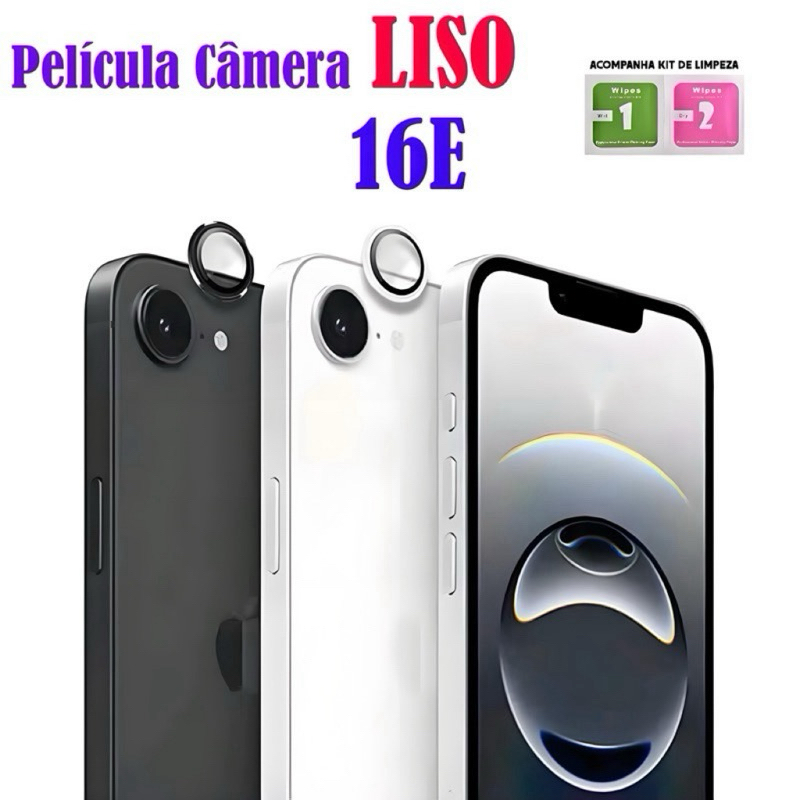 Película Protetora de Lentes de câmera Lisa de metal Para iPhone 16E Iphone16E