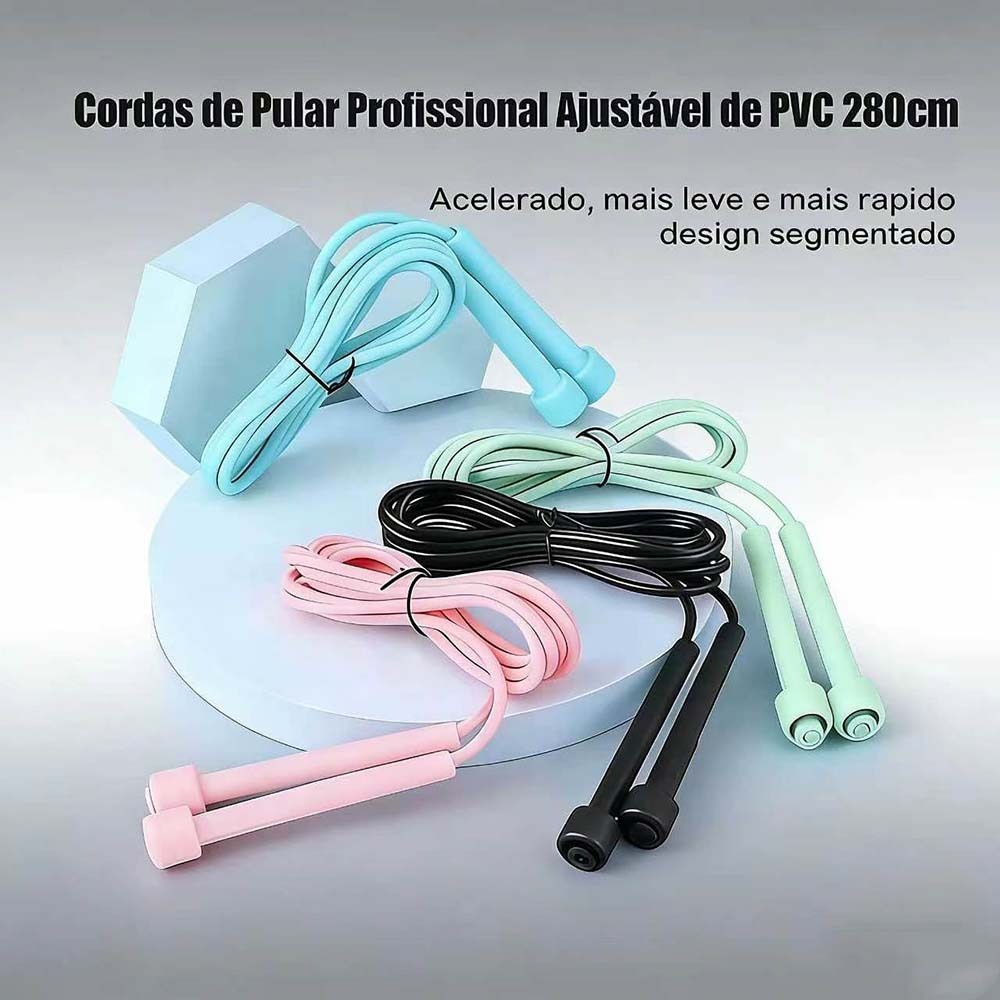 Cordas de Pular Profissional Ajustável de PVC 280cm em Oferta na Shopee