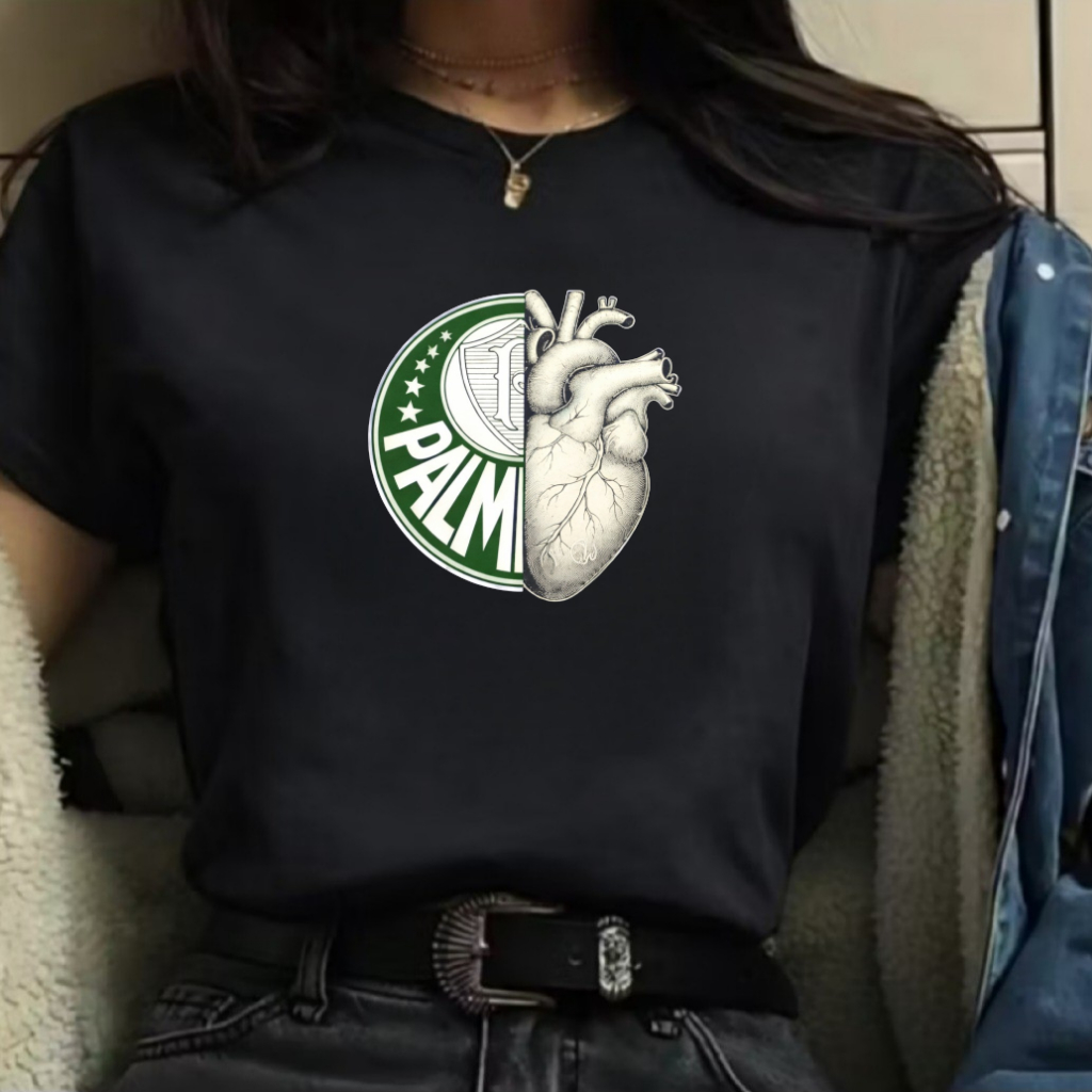 Camisa Feminina Palmeiras Torcedor Camiseta Time Verdão Futebol Esportiva Blusa  Algodão