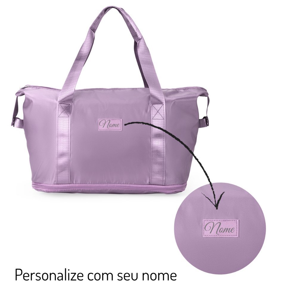 Bolsa esportiva em poliéster impermeável 36L expansível personalizada com seu nome