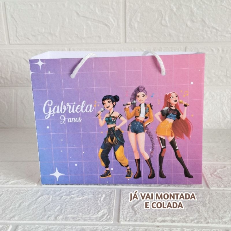 Sacolinha Personalizada Guerreiras do K-Pop sacola Personalizada lembrancinha infantil