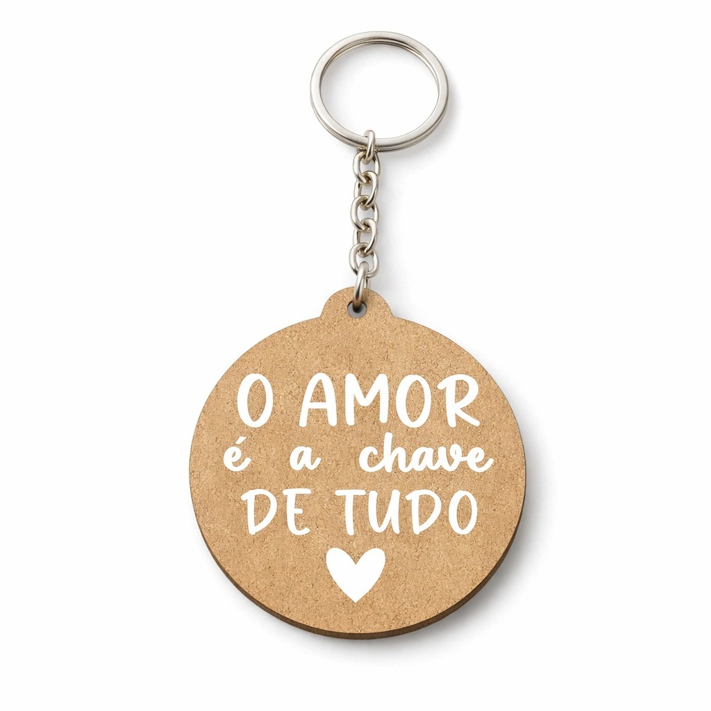 Kit Chaveiro MDF Amor é a Chave Lembrancinha Presente Casamento Festa Aniversário Personalizado