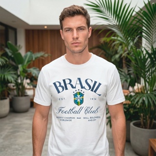 Camiseta Masculina Brasil Camisa Copa Roupa Blusa Algodão Estilosa Elegante em Oferta na Shopee