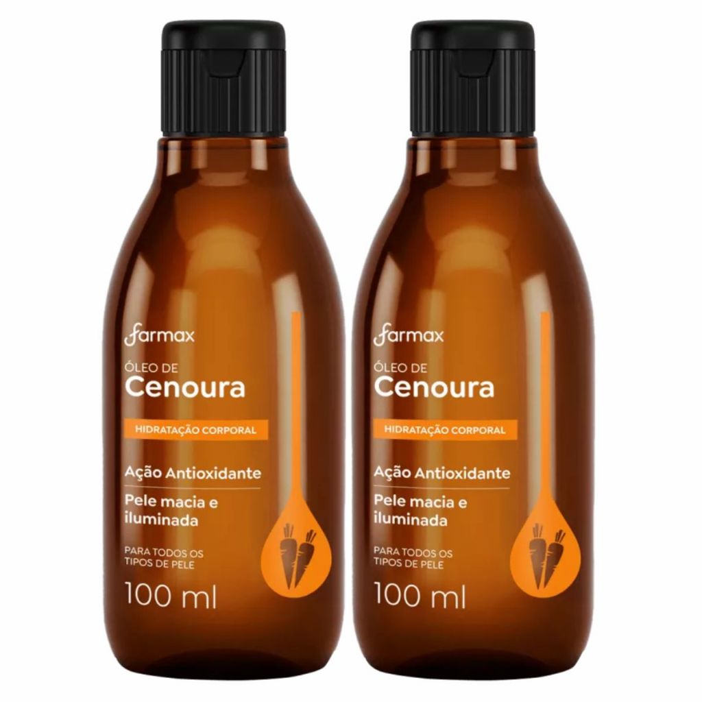Kit 2 Óleo Hidratação Corporal Farmax Cenoura 100ml