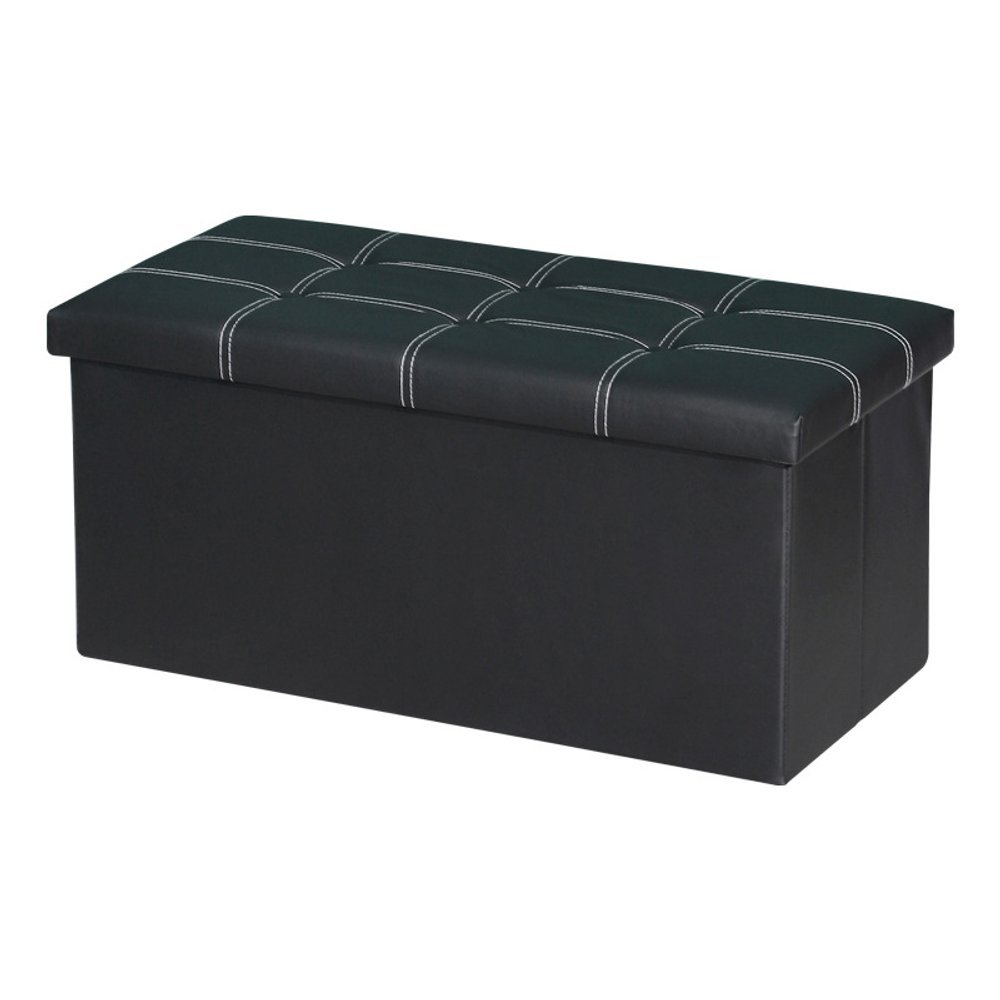Pufe baú estofado dobrável banco organizador preto assento porta objetos Brinquedos resistente decorativo moderno Puff
