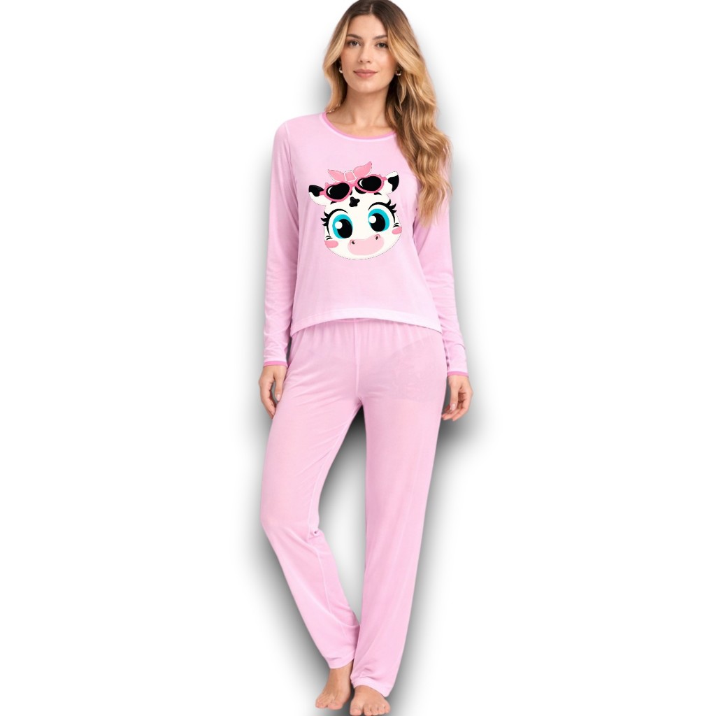 Pijama de frio/modelo longo femenino adulto