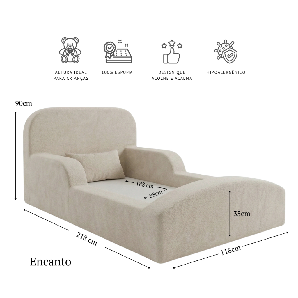 Cama Montessoriana Solteiro Encanto 100% Espuma Keiko Colchões · foto 2
