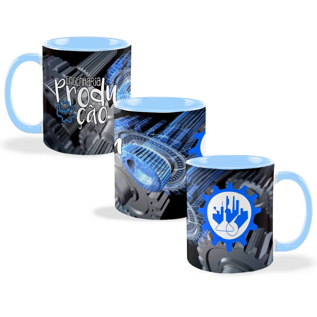 Caneca Colorida engenharia de produção faculdade engenheiro profissão personalizada
