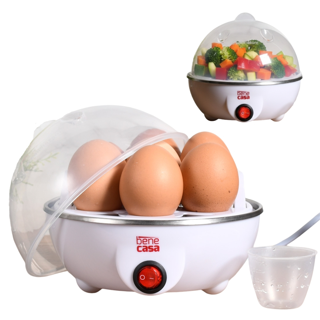 Cozedor de Ovos, Legumes - Elétrico Automático 7 Ovos | Portátil a Vapor 110v/220v, Rápido e Seguro – ORIGINAL Bene Casa em Oferta na Shopee