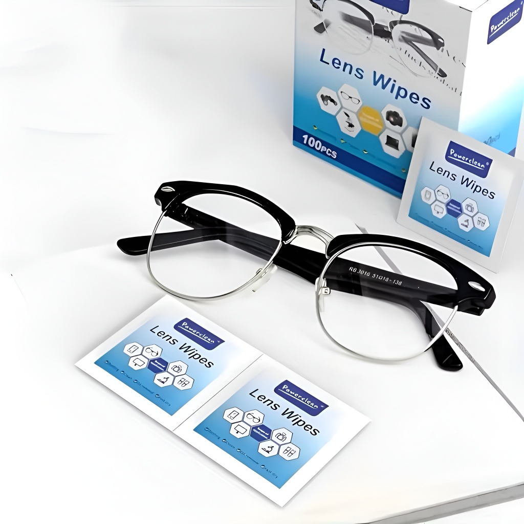 Kit 100/200/300pçs Lenços Flanela Umedecidos Antiembaçante Limpa Lentes Óculos Câmera Tela- POWERCLEAN