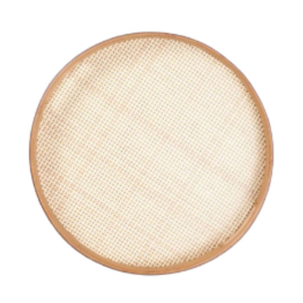 Bandeja Em Bambu Redonda Palinha 35cm Oikos