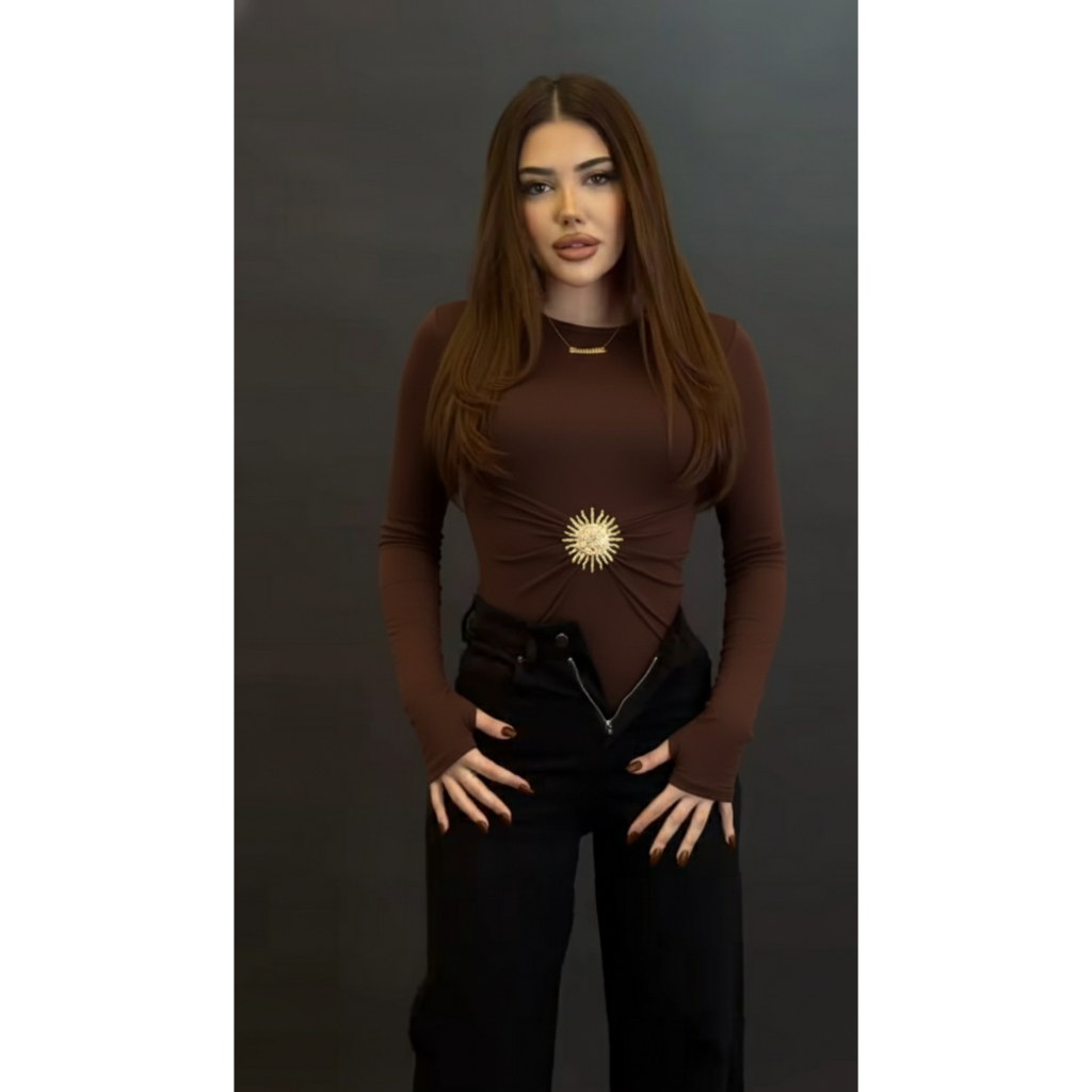 Detalhes do Body Suplex Premium Feminino Com forro Manga Longa Detalhe Com Fivela Moda Elegante SEM DEDEIRA